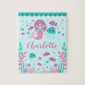 かわいいマーメイドパーソナライズされたキッズ ジグソーパズル (縦)