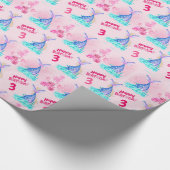 かわいいマーメイドパーソナライズされた誕生日 ラッピングペーパー (角)