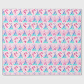 かわいいマーメイドパーソナライズされた誕生日 ラッピングペーパー (フラット)