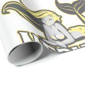 かわいいマーメイドパーティーイエローラッピング紙 ラッピングペーパー (ロールコーナー)