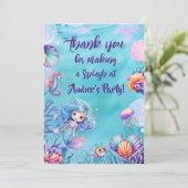かわいいマーメイドパーティーサンキューカード サンキューカード (スタンド正面)