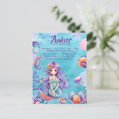 かわいいマーメイドパーティー インビテーションポストカード (スタンド正面)