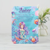 かわいいマーメイドパーティー 招待状 (スタンド正面)