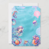 かわいいマーメイドパーティー 招待状 (裏面)