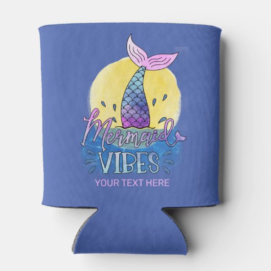 かわいいマーメイドビーズネーム海ビーチ 缶クーラー (裏面)