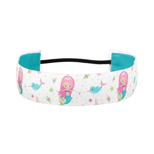 かわいいマーメイドビーチガール アスレチックヘッドバンド (正面)