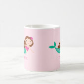 かわいいマーメイドピお洒落ンクパーソナライズされた コーヒーマグカップ (中央)