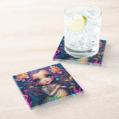 かわいいマーメイドファンタジー ガラスコースター (アングル)