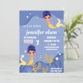 かわいいマーメイドプリンセス水中ゴールデンマーメイド 招待状 (スタンド正面)