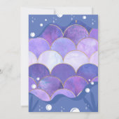 かわいいマーメイドプリンセス水中ゴールデンマーメイド 招待状 (裏面)