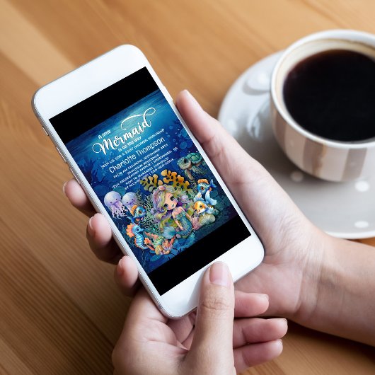 かわいいマーメイドベビーシャワー招待状 招待状