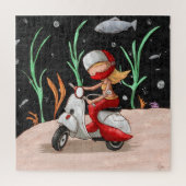 かわいいマーメイドライディングバイク ジグソーパズル (縦)