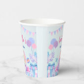 かわいいマーメイドレインボーウォーターカラーバースデーパーティー 紙コップ (右)