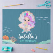 かわいいマーメイドレインボーパールクラウンバースデーパーティー 薄葉紙 (クラフト)