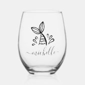 かわいいマーメイド名前をカスタムするキッズギフト ステムなしワイングラス (正面)