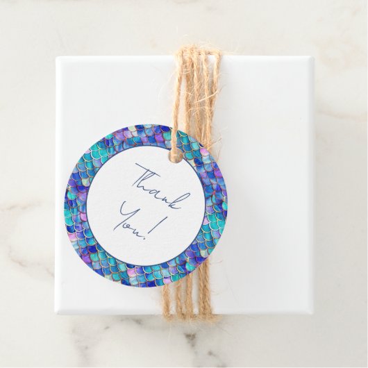 かわいいマーメイド小さな女の子誕生日パーティーありがとう フェイバータグ (インサイチュ)