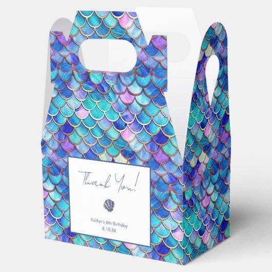 かわいいマーメイド小さな女の子誕生日パーティーありがとう フェイバーボックス (オープン)