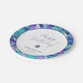 かわいいマーメイド小さな女の子誕生日パーティー ペーパープレート (アングル)