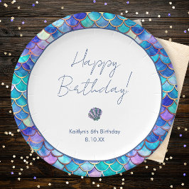 かわいいマーメイド小さな女の子誕生日パーティー ペーパープレート