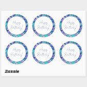 かわいいマーメイド小さな女の子誕生日パーティー ラウンドシール (シート)