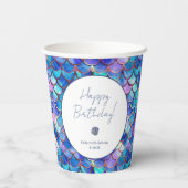 かわいいマーメイド小さな女の子誕生日パーティー 紙コップ (裏面)