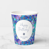 かわいいマーメイド小さな女の子誕生日パーティー 紙コップ (正面)