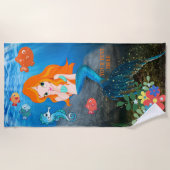 かわいいマーメイド海ビーチタオル ビーチタオル (正面)