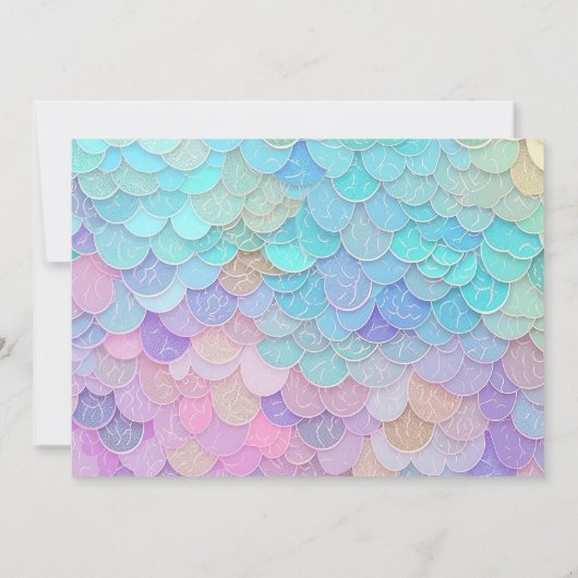 かわいいマーメイド海ビーチ誕生日パーティー 招待状 (裏面)