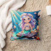 かわいいマーメイド海枕 – 編集可能な名前 クッション (ブランケット)