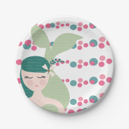 かわいいマーメイド海水中競技ガールズバースデーパーティー ペーパープレート