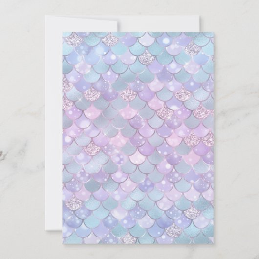 かわいいマーメイド誕生日アンダーザシー招待状 招待状 (裏面)