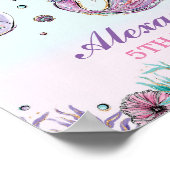 かわいいマーメイド誕生日ザシープールウェルカム ポスター (角)