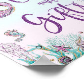 かわいいマーメイド誕生日ベビーシャワーカード&ギフト ポスター (角)