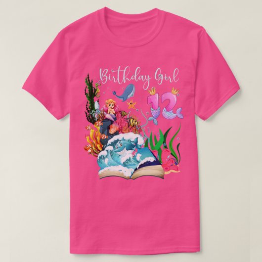 かわいいマーメイド12誕生日女の子 Tシャツ (デザイン正面)