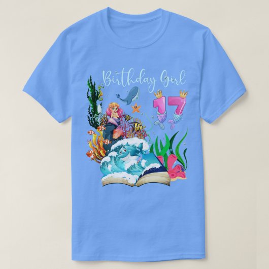 かわいいマーメイド17誕生日女の子 Tシャツ (デザイン正面)