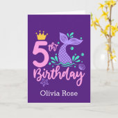 かわいいマーメイド5th誕生日 カード (黄色い花)