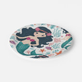 かわいいマーメイド&シーシェル誕生日 ペーパープレート (アングル)