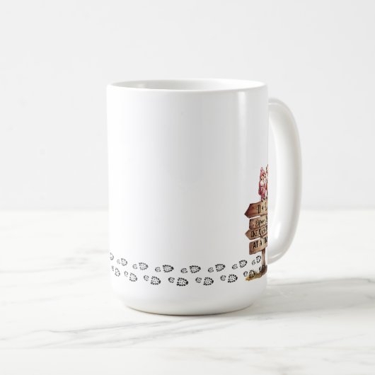 かわいいマーモットアウトドアシーカップルのアドベンチャーハイキング コーヒーマグカップ (正面右)