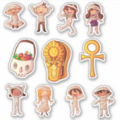 かわいいミイラのハロウィーン シール (正面)