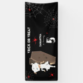 かわいいミイラ棺ガールハロウィーン誕生日パーティー 横断幕 (縦)