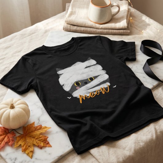 かわいいミイラ猫にゃんハロウィン Tシャツ