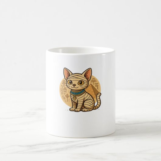 かわいいミイラ猫 – 古代エジプトのアートオーバーサイズT市 コーヒーマグカップ (中央)