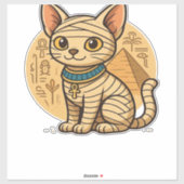 かわいいミイラ猫 – 古代エジプトのアートオーバーサイズT市 シール (シート)