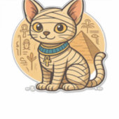 かわいいミイラ猫 – 古代エジプトのアートオーバーサイズT市 シール (正面)