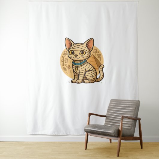 かわいいミイラ猫 – 古代エジプトのアートオーバーサイズT市 タペストリー (インサイチュ)