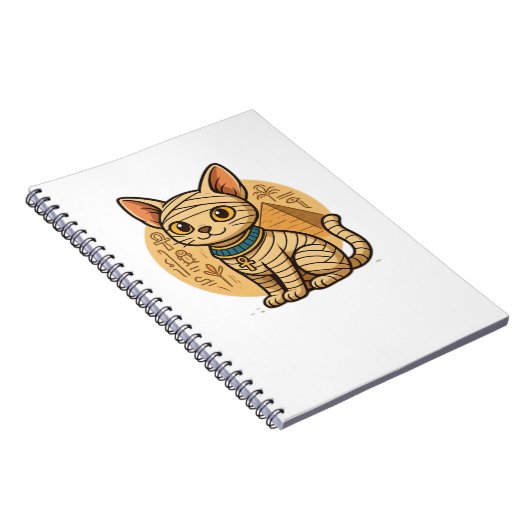 かわいいミイラ猫 – 古代エジプトのアートオーバーサイズT市 ノートブック (右側)