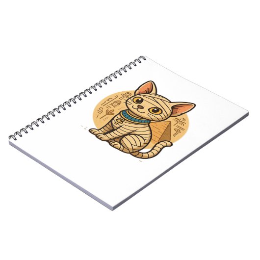 かわいいミイラ猫 – 古代エジプトのアートオーバーサイズT市 ノートブック (左側)