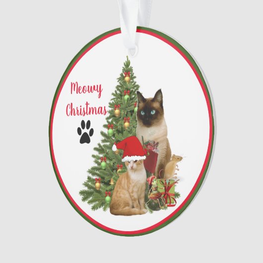 かわいいミオウィクリスマスキャットフレンズオーナメント オーナメント (正面)