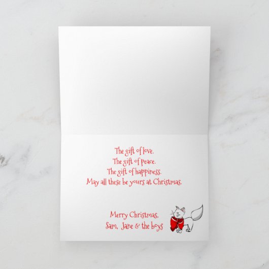 かわいいミオウィクリスマス猫ちゃん カード (内部)