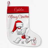 かわいいミオウィクリスマス猫ちゃん スモールクリスマスストッキング (正面)